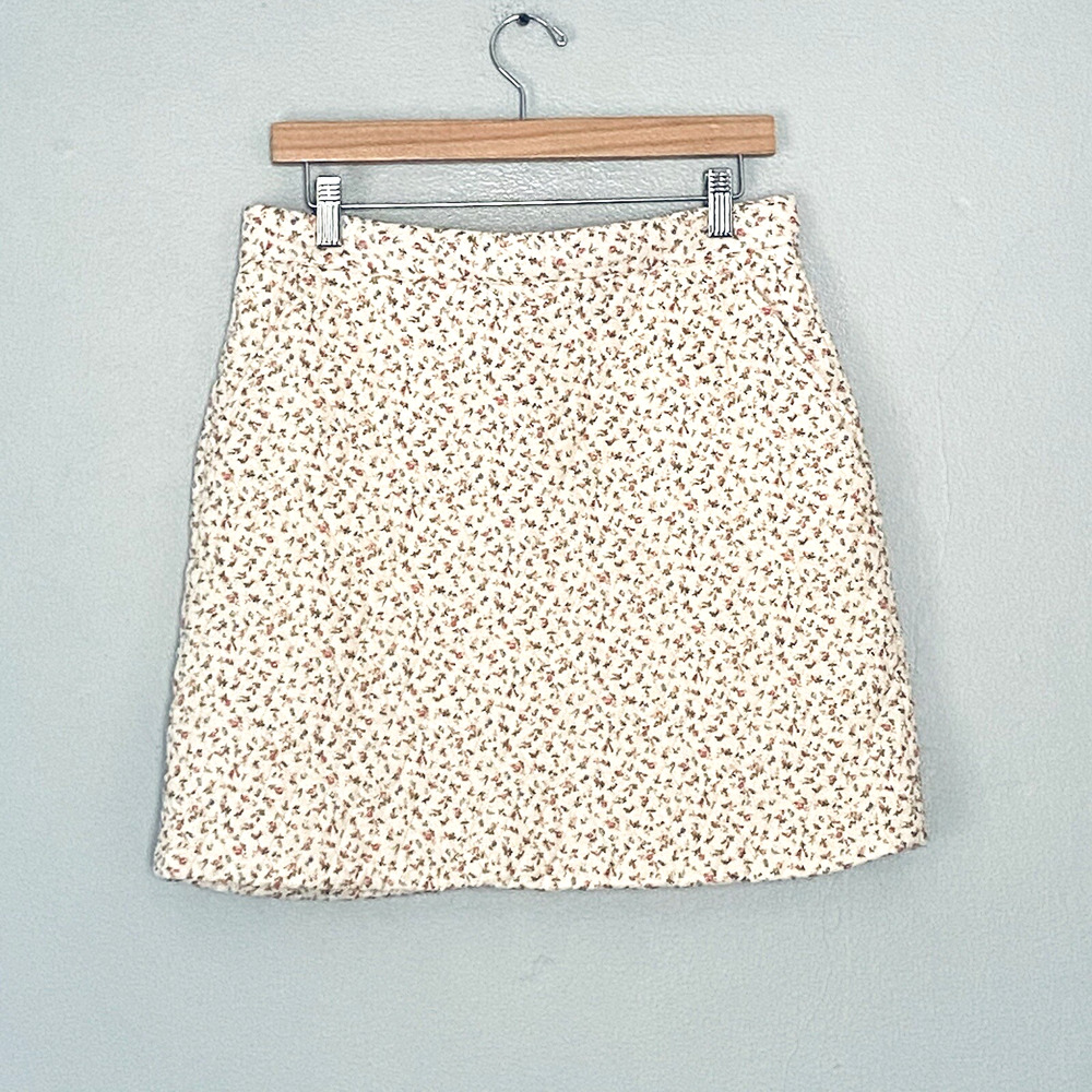 Neon Rose Mini Skirt Large Quilted Floral Cotton Dainty Delicate Preppy Twee
